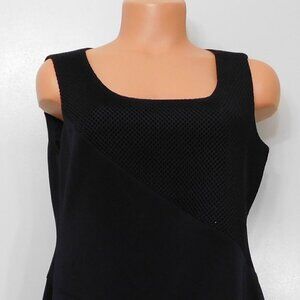 𝅺A58 Asymmetical Scuba Mesh Combo Fit Flare Dress